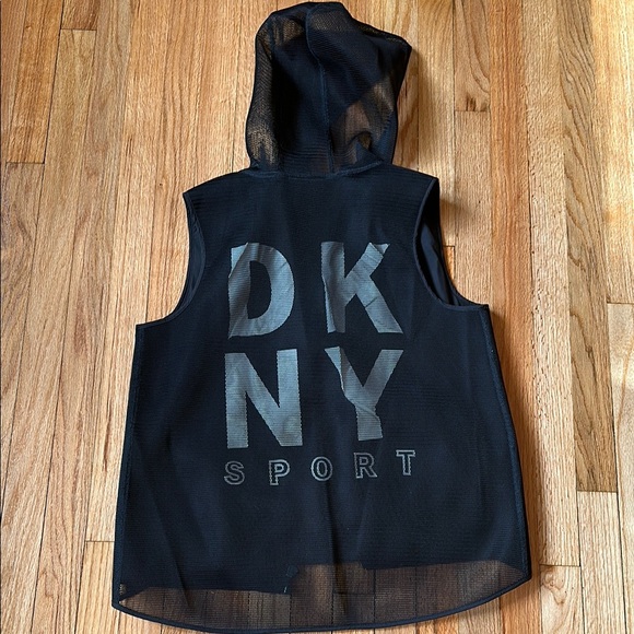 Dkny Jackets & Blazers - Black Mesh Hooded Vest